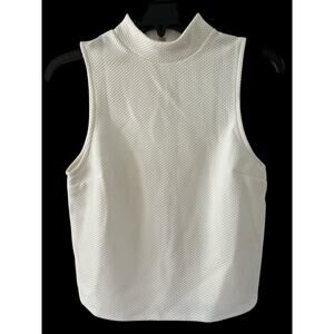 Express Women’s Textured Mock Neck Tank- Ivory Size XS